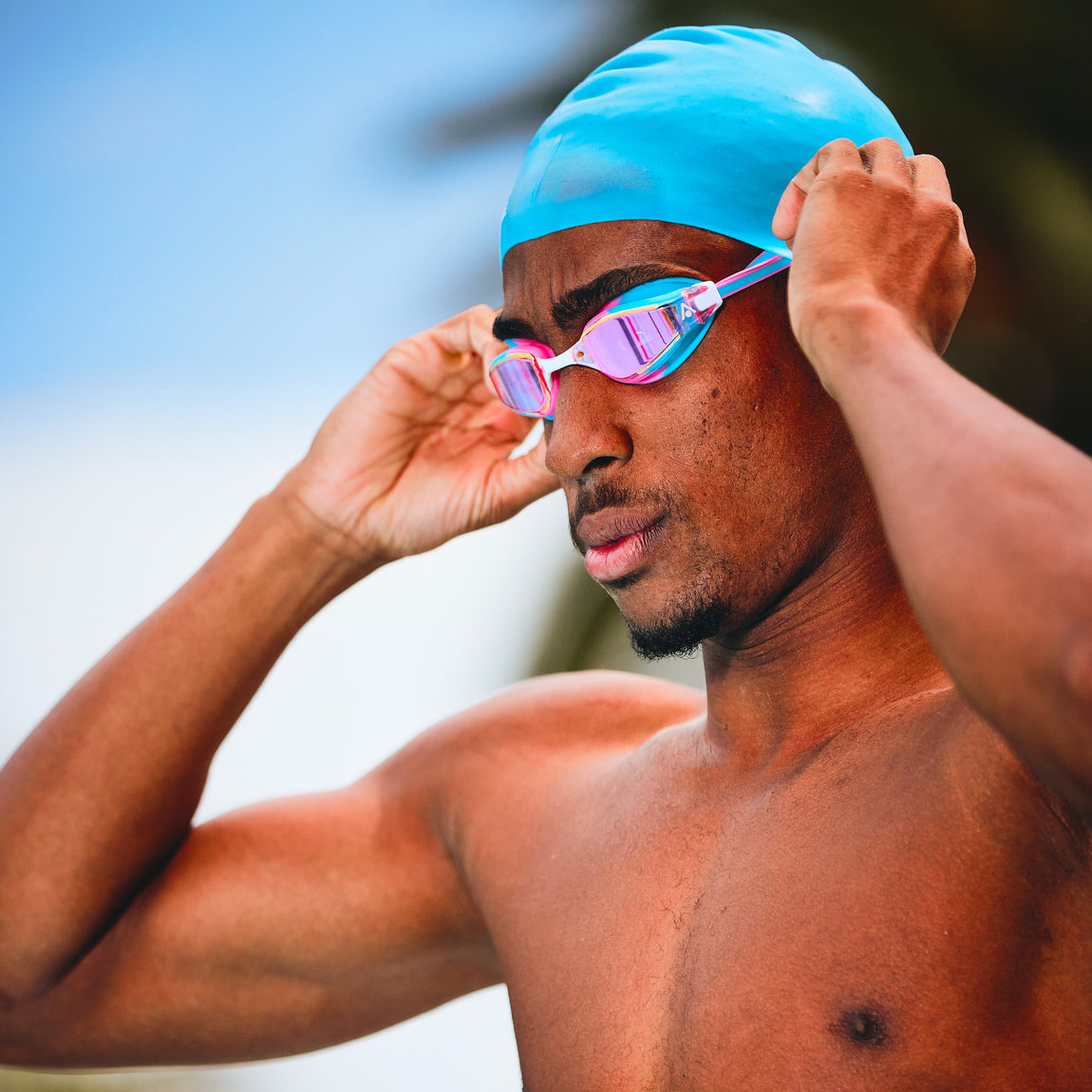 Aquasphere Fastlane Pink Titanium Mirrored Swimming Goggles product image