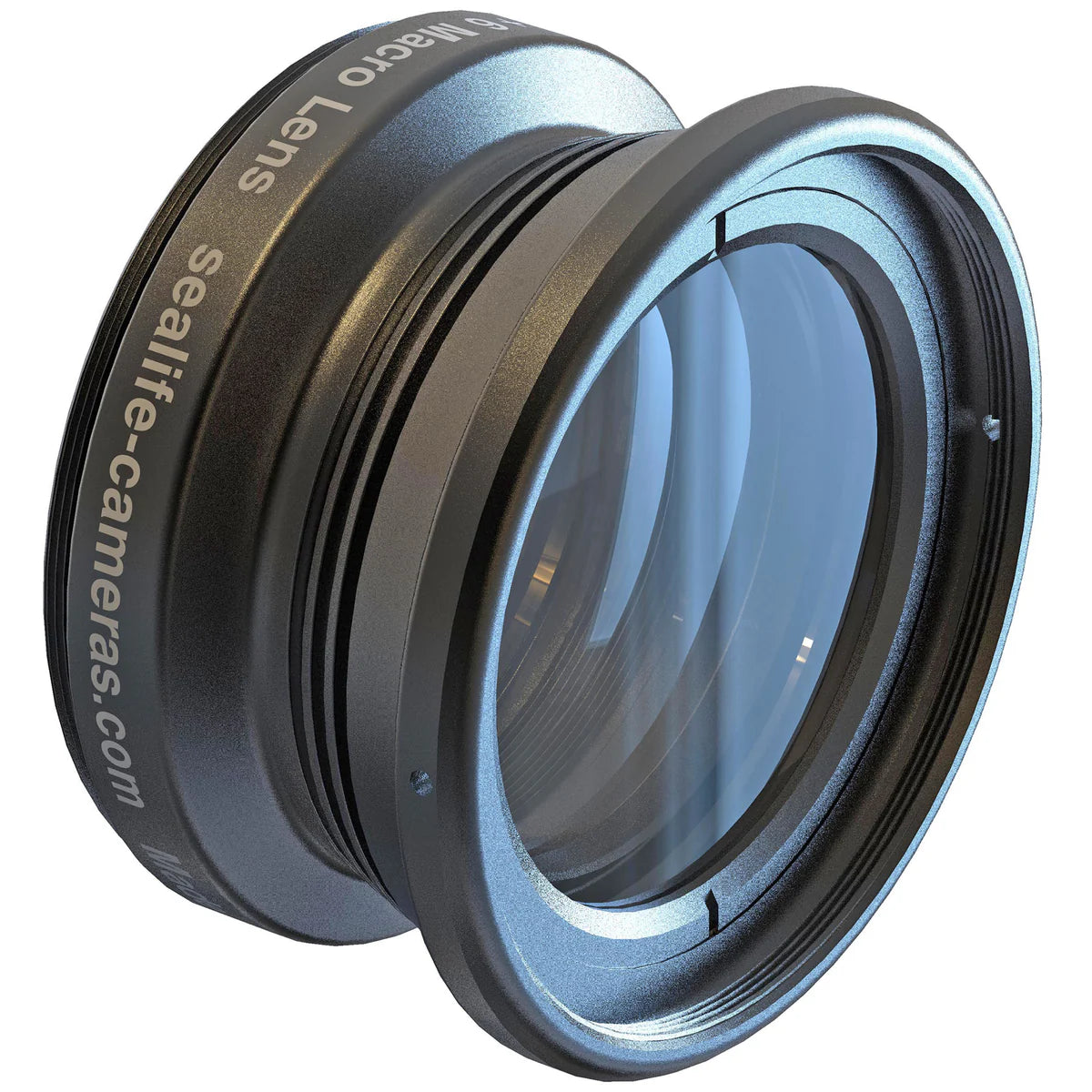 SeaLife SportDiver 67mm +6 macro lens three-quarter front view