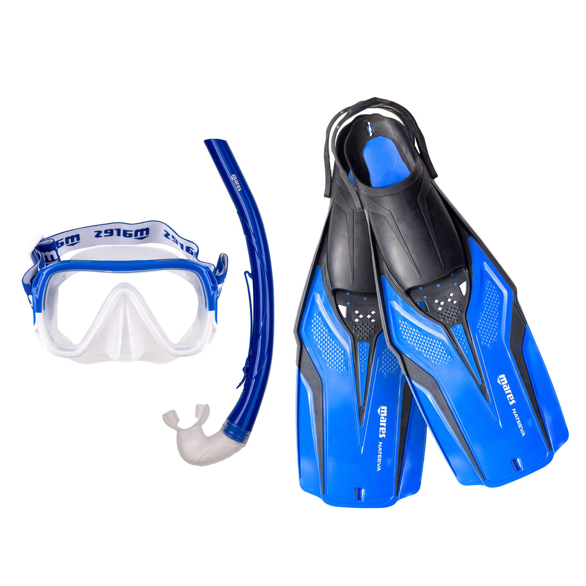 Mares Set Mask & Snorkel & Fin Nateeva Keewee Adult - 410757 Set Blue7