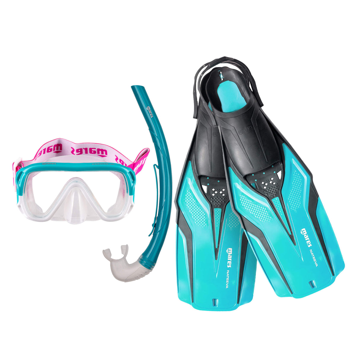 Mares Set Mask & Snorkel & Fin Nateeva Keewee Junior - 410758 Aqua Set