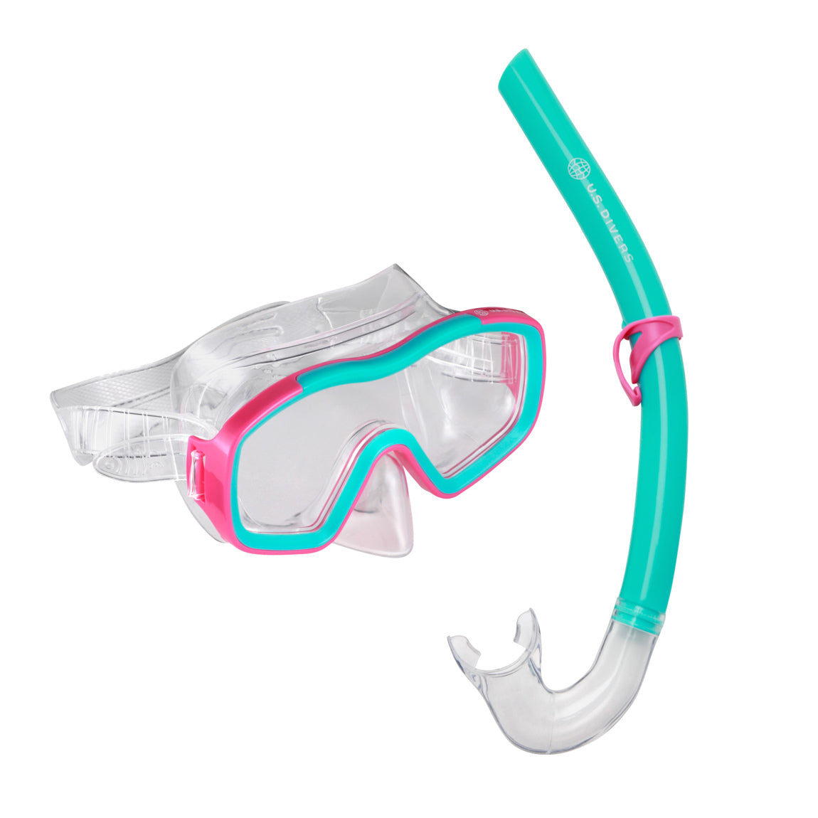 Snorkeling Combos U.S. Divers Tiki – Junior Snorkeling Combo – Pink/Teal supporting image 3
