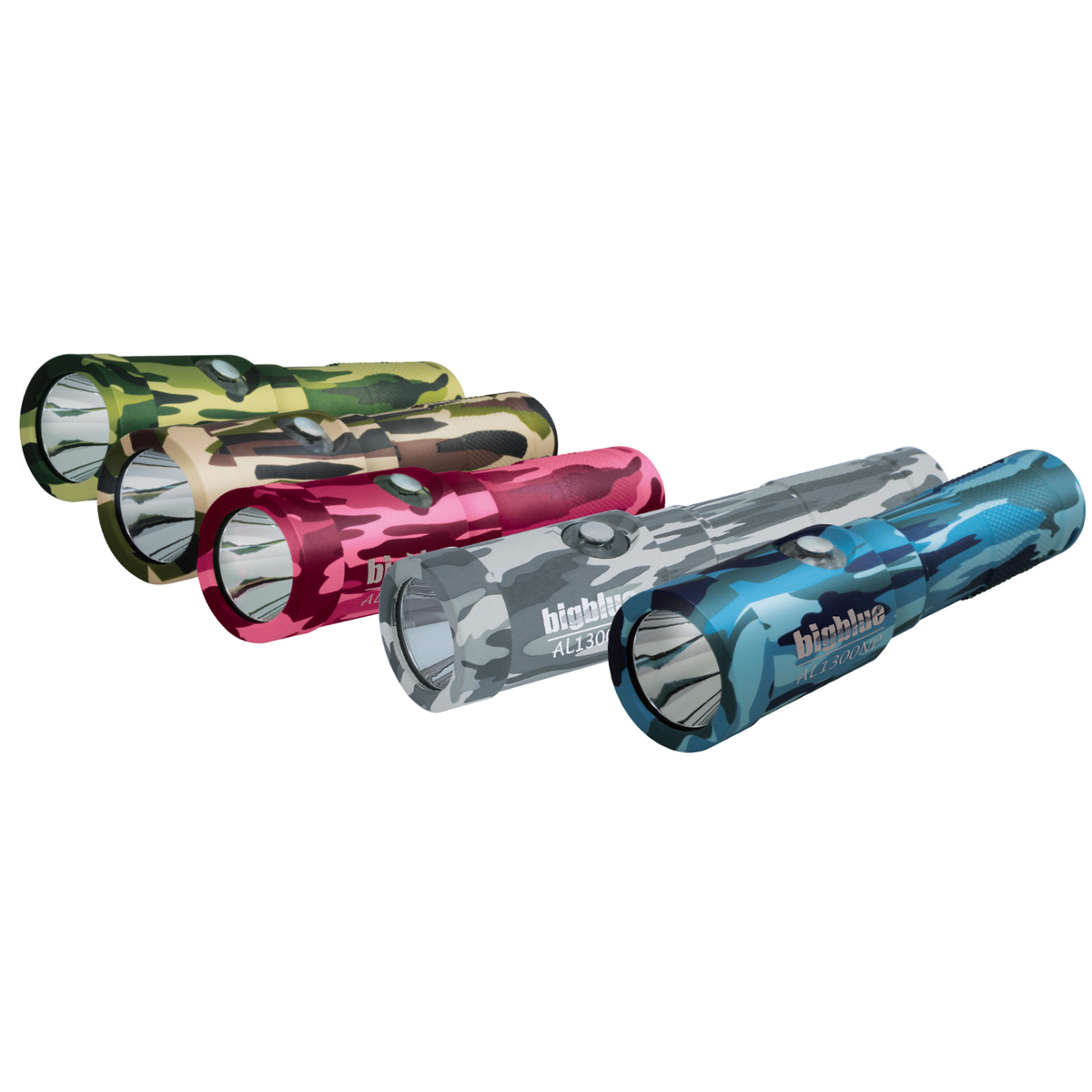 BigBlue 1300-Lumen Narrow Beam Dive Torch Light – Camouflage