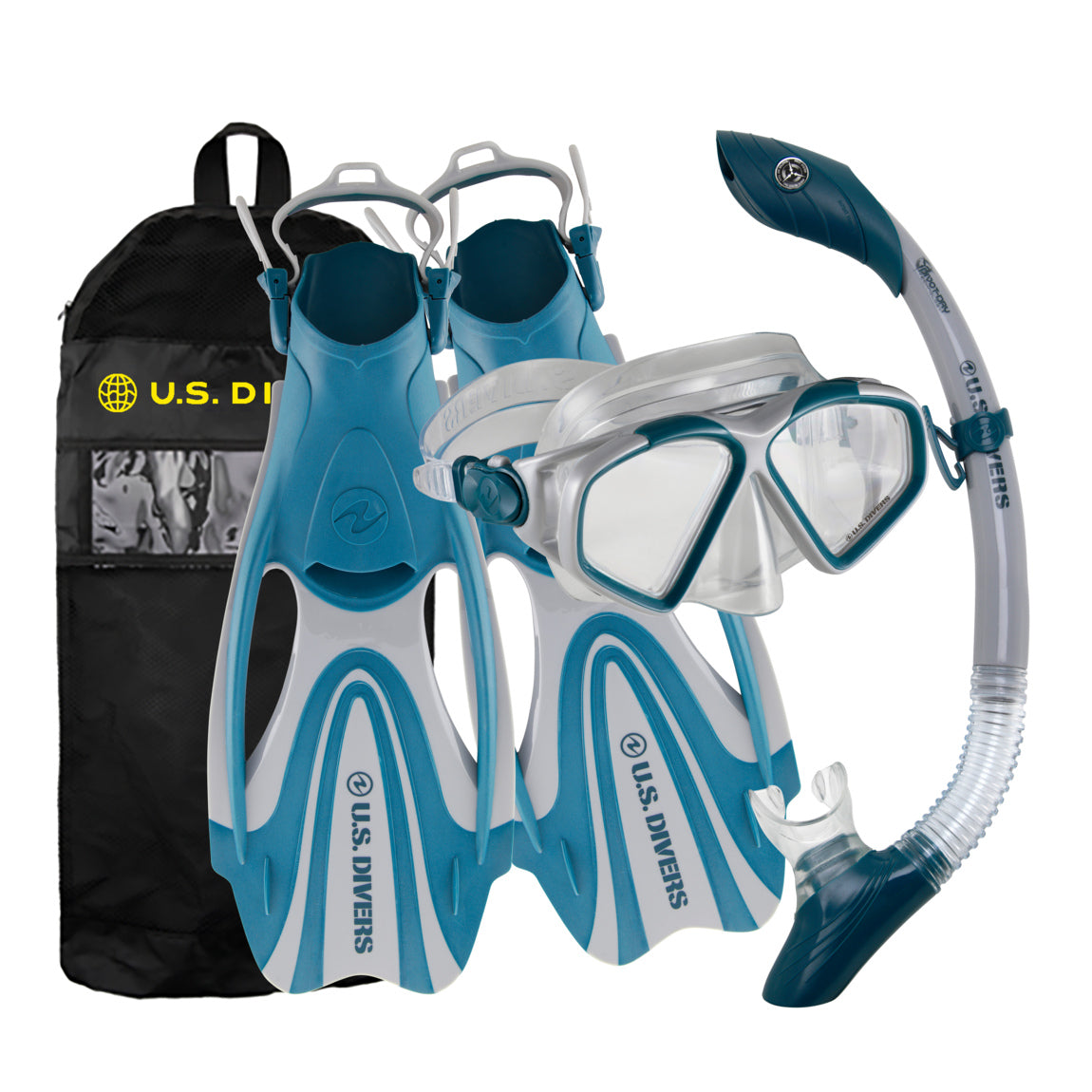 Snorkeling Sets U.S. Divers Cozumel TX II – Adult Snorkeling Set – Grey/Navy supporting image 4