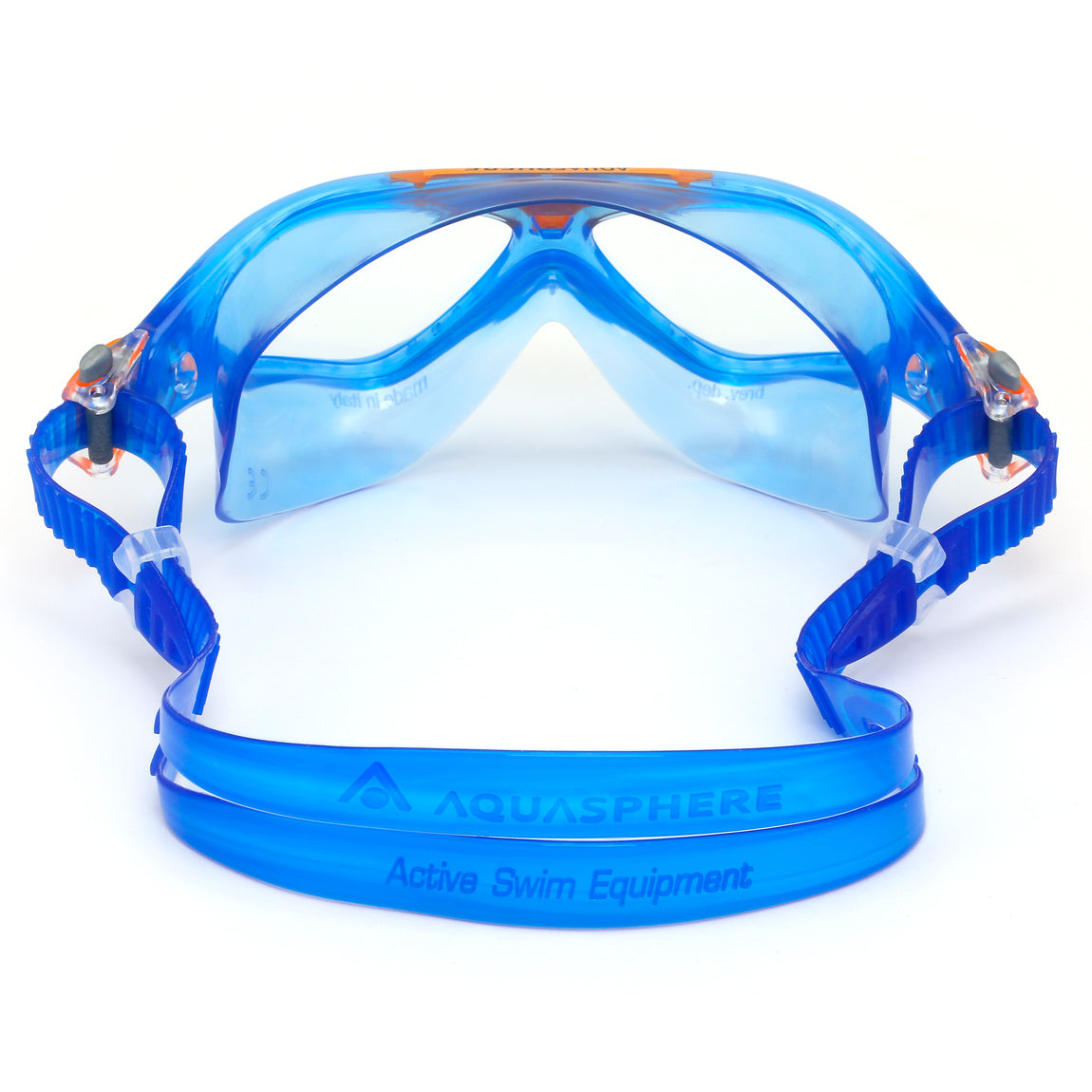 Aquasphere Vista Junior – Clear Lens – Blue/Orange Swim Mask product image