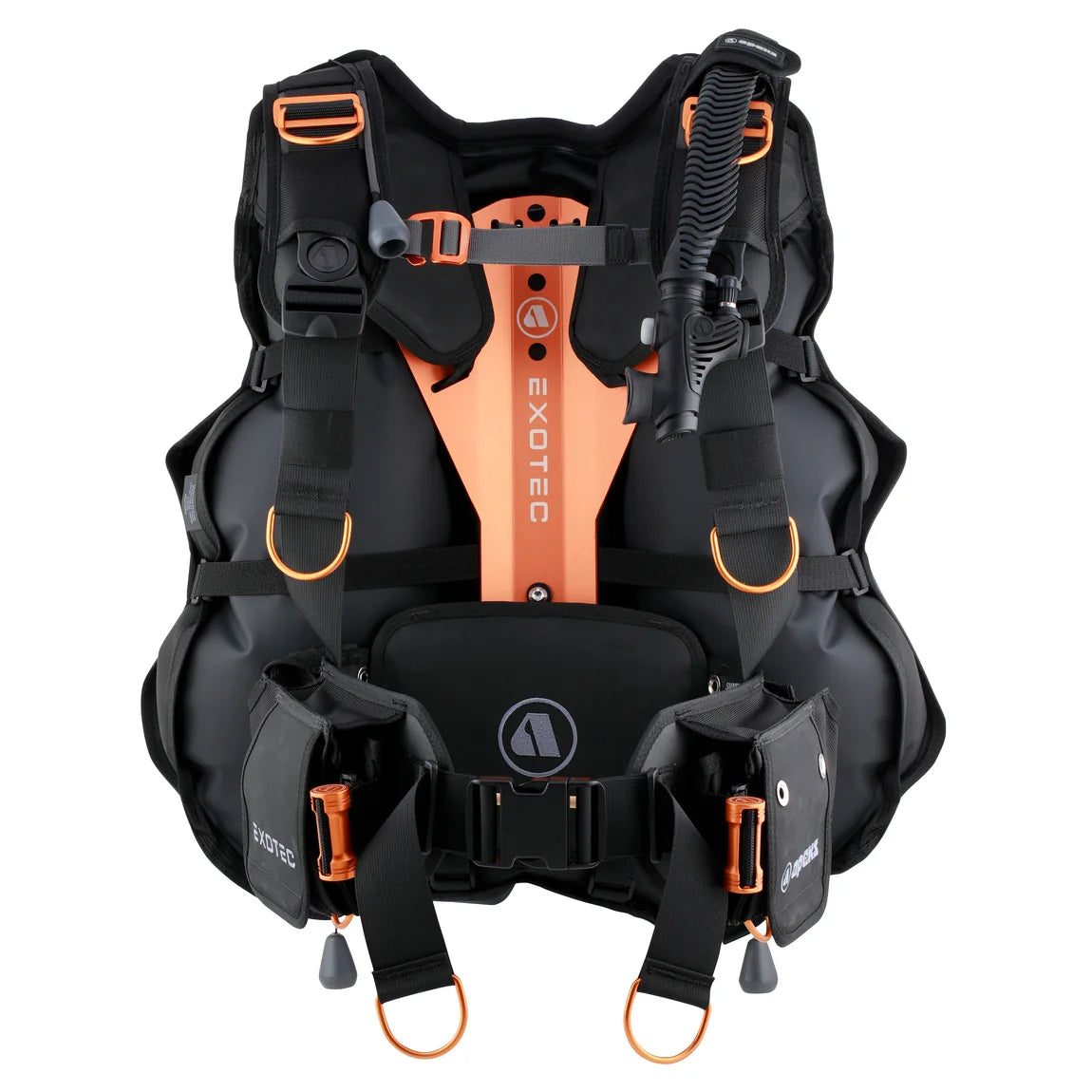 Apeks Exotec Orange Scuba BCD main view at SCUBA.co.za