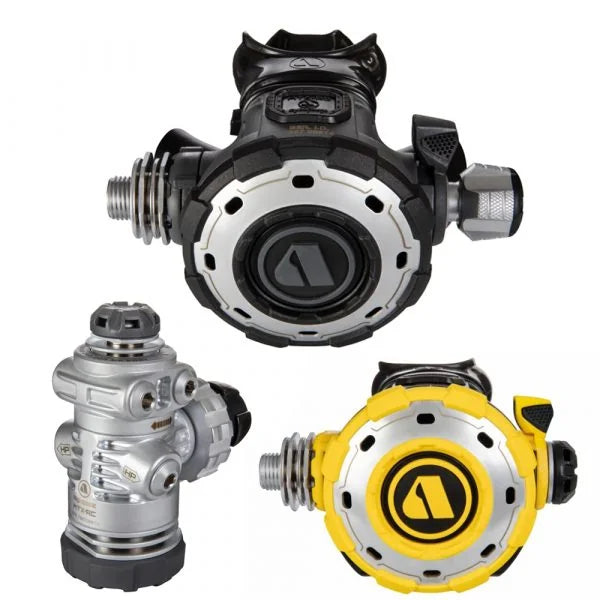 Apeks MTX-RC DIN regulator pack with first stage, primary and yellow alternate second stage