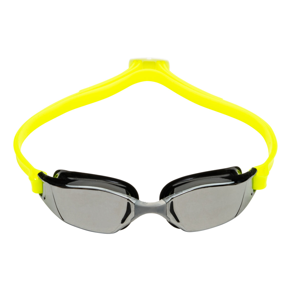 Aquasphere Xceed – Silver Titanium Mirrored Lens – Black/Yellow Swim Racing Goggles product image
