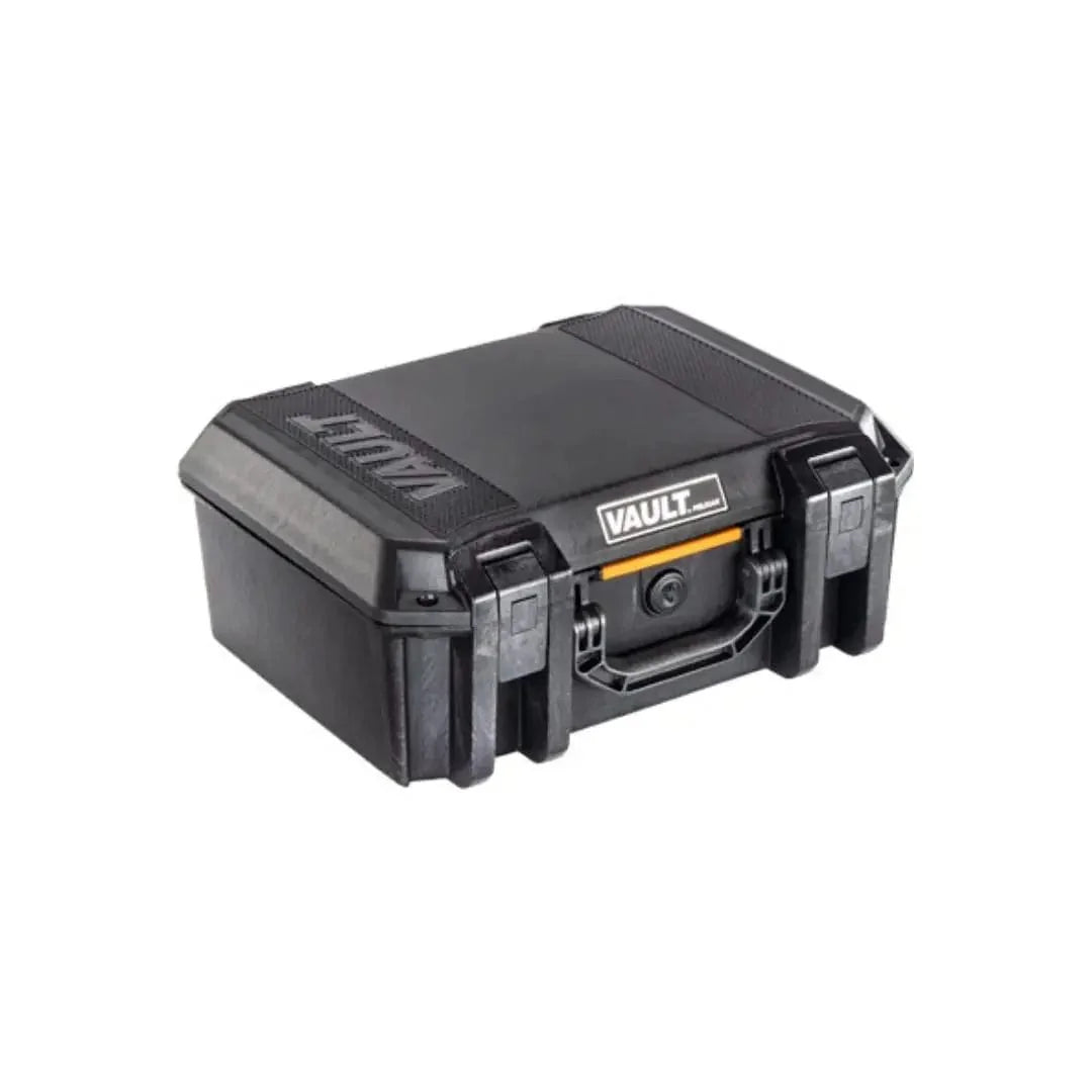 Pelican V300 Vault case in black, closed exterior view