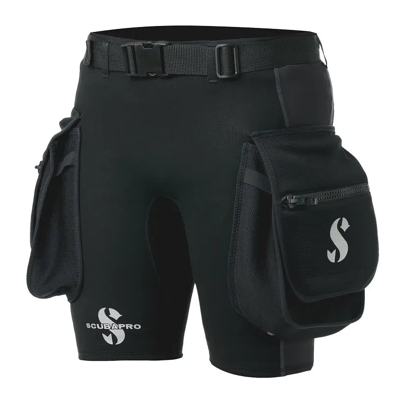 SCUBAPRO Hybrid Cargo Shorts 1mm – men’s black front angled view
